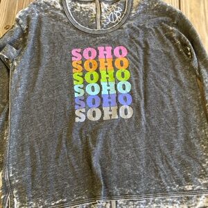 Chaser Gray Long Sleeve Tee with Retro Graphic